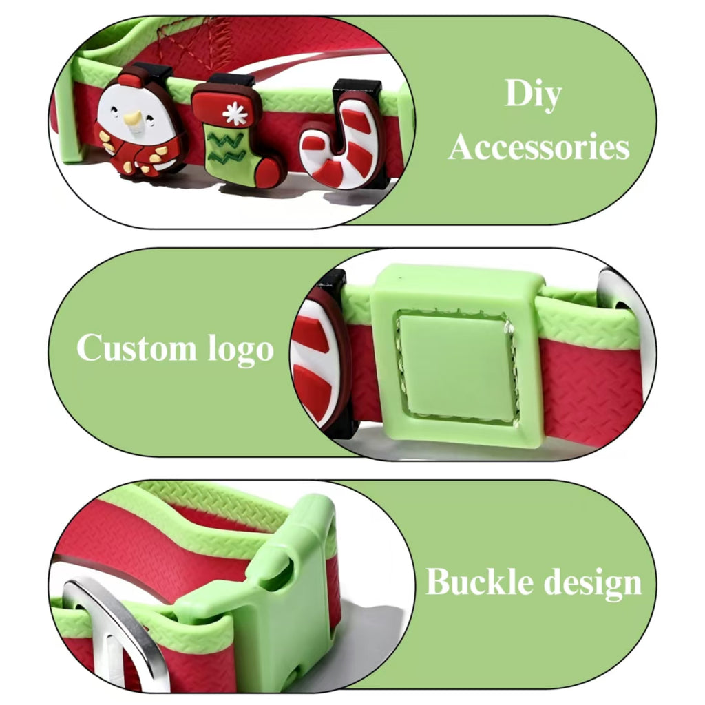 Dual-Color Embossed Pet Leash Set — Waterproof PVC Collar & Leash with DIY Accessories for Dogs — Prime Trend Market