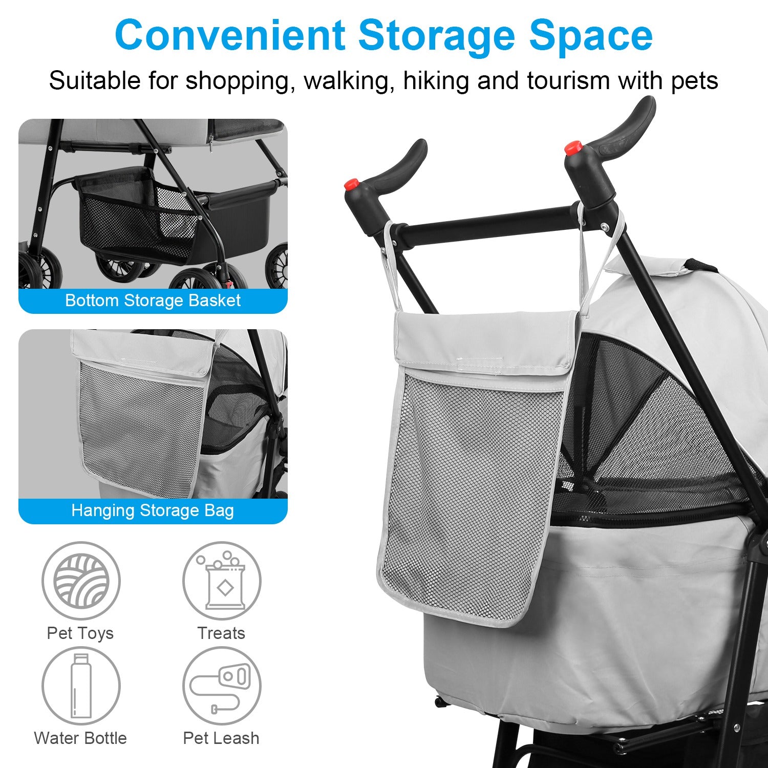 Premium 4-Wheel Foldable Pet Stroller — Travel Jogger with Removable Carrier & Storage — Prime Trend Market