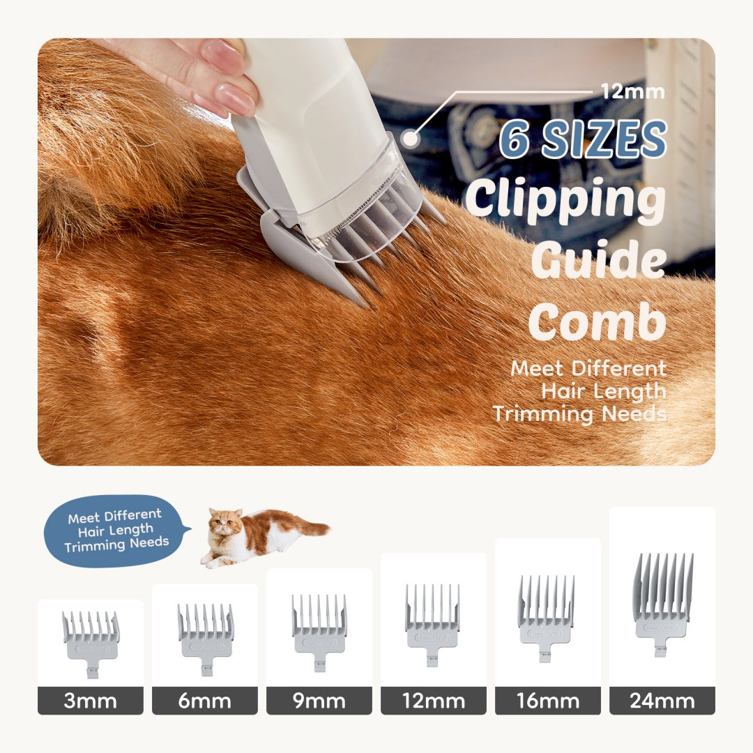Professional Dog Grooming Clipper & Vacuum Kit | 2.5L Suction Cup, 3 Modes, 5 Tools, Low Noise | Cordless Pet Hair Trimmer — Prime Trend Market
