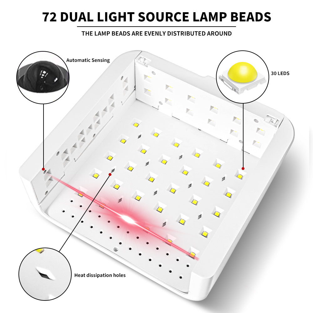 Professional UV LED Nail Lamp – Large Curing Light with Arm Rest | 72 LEDs, 4 Timer Settings — Prime Trend Market