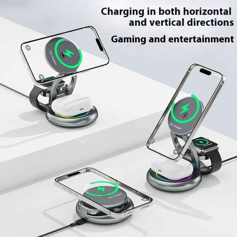 Metal 3-in-1 Wireless Rotatable Charger Bracket