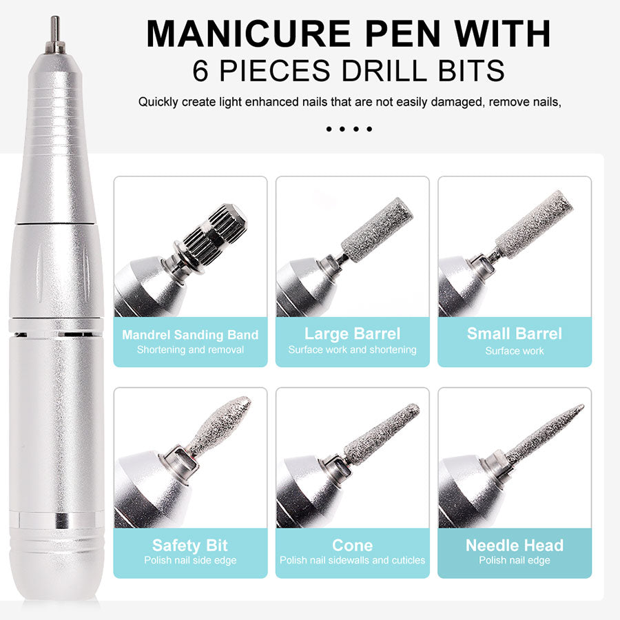 Professional Electric Nail Drill Machine | 45,000 RPM | Cordless Rechargeable | LCD Display | E-File Kit — Prime Trend Market