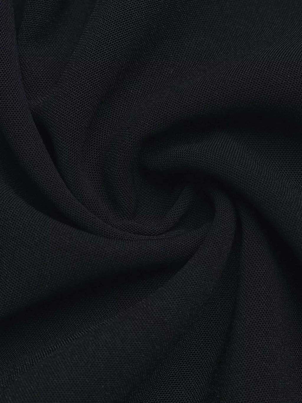 Black Button-Front Flounce-Sleeve Ruched Mini Dress
