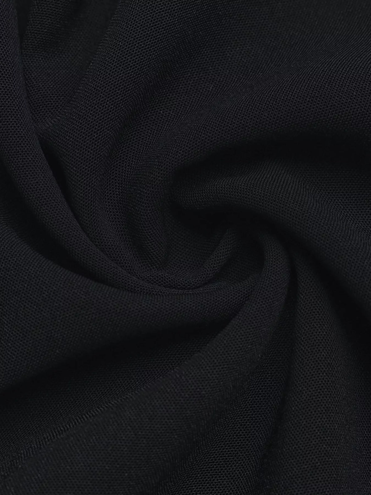 Black Button-Front Flounce-Sleeve Ruched Mini Dress
