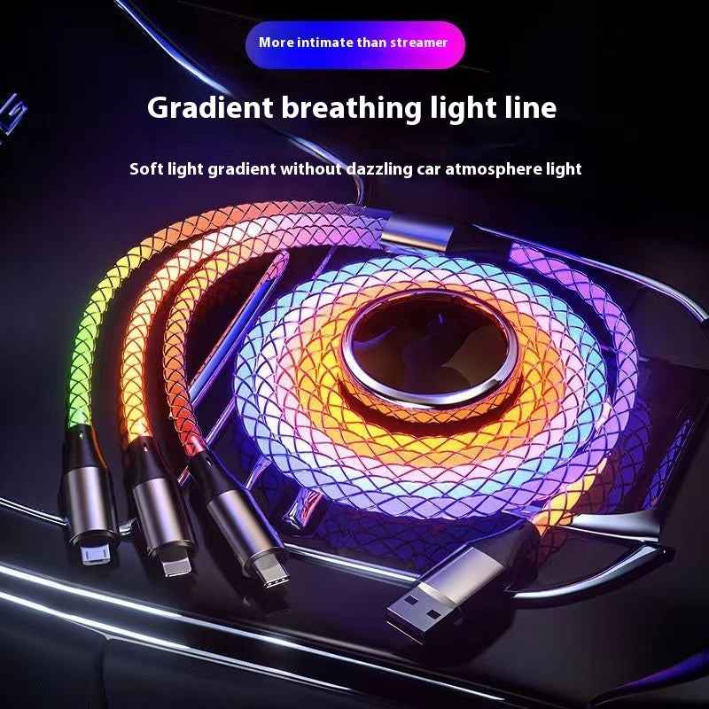 RGB Streamer 3-in-1 Fast Charging Cable — 66W with LED Light Effect