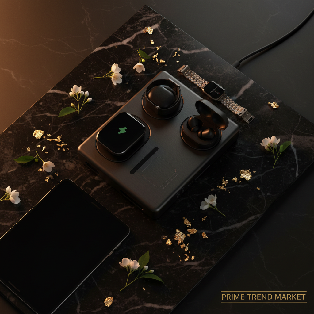 7-in-1 Aluminum Alloy Wireless Charging Station | Fast Charge Phone, Watch, Earbuds & Tablet — Prime Trend Market