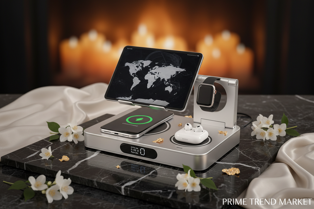 7-in-1 Aluminum Alloy Wireless Charging Station | Fast Charge Phone, Watch, Earbuds & Tablet — Prime Trend Market
