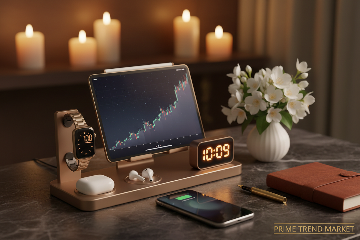 7-in-1 Aluminum Alloy Wireless Charging Station | Fast Charge Phone, Watch, Earbuds & Tablet — Prime Trend Market