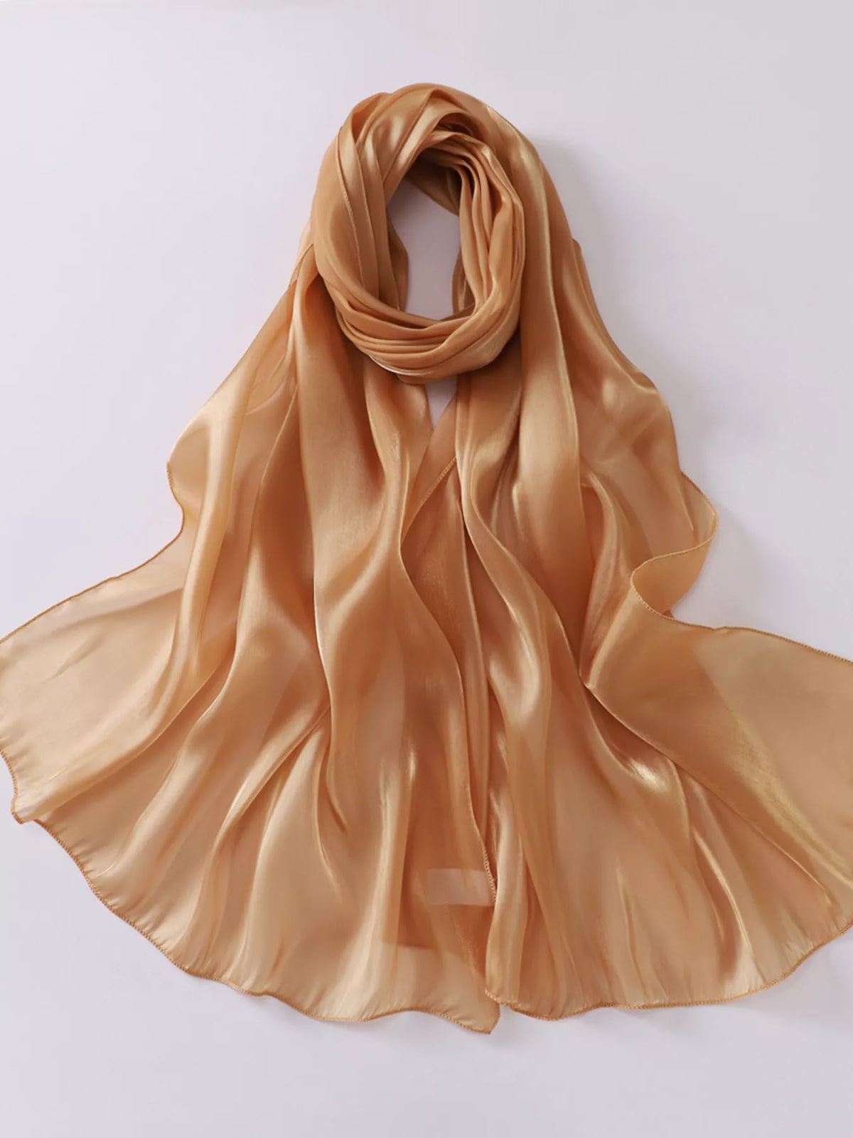 Solid-Color Polyester Organza Scarf