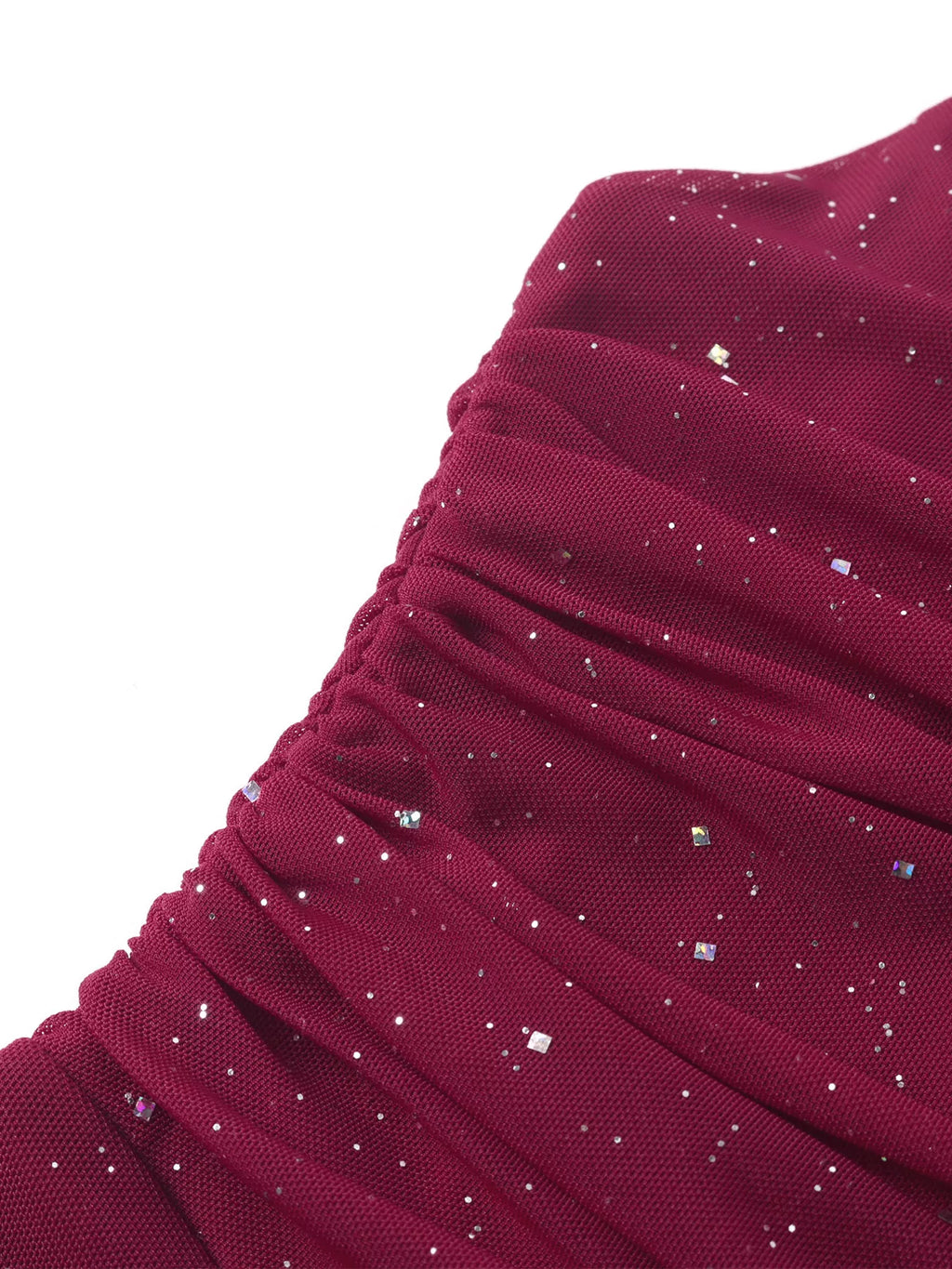Glitter Strapless Ruched Mermaid Maxi Dress