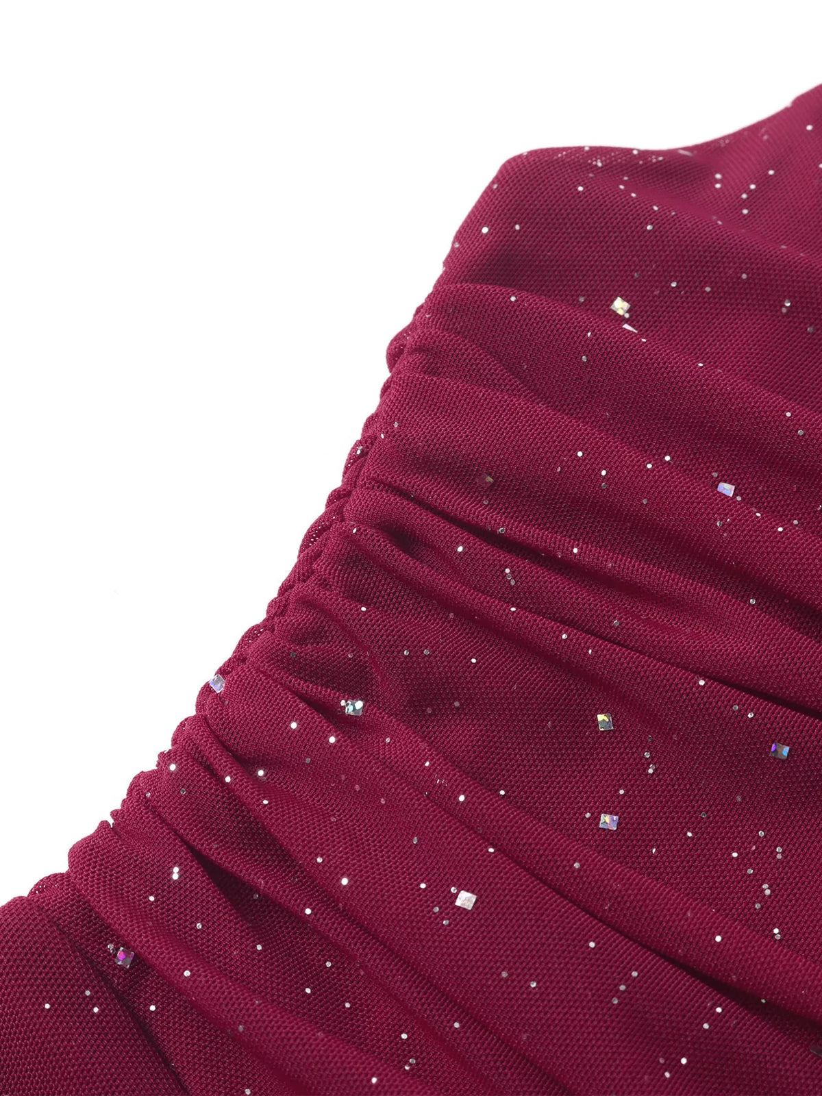 Glitter Strapless Ruched Mermaid Maxi Dress