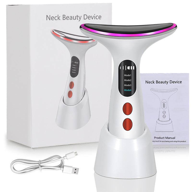 Luxury EMS Color Light Face & Neck Beauty Device — Lift, Firm & Slim with Vibration Massage — Eliza & Tuan