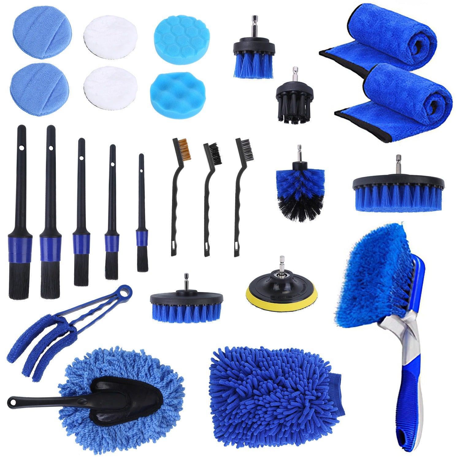 26-Piece Professional Car Detailing Kit – Drill Brushes, Buffing Pads & Interior/Exterior Brushes — Prime Trend Market
