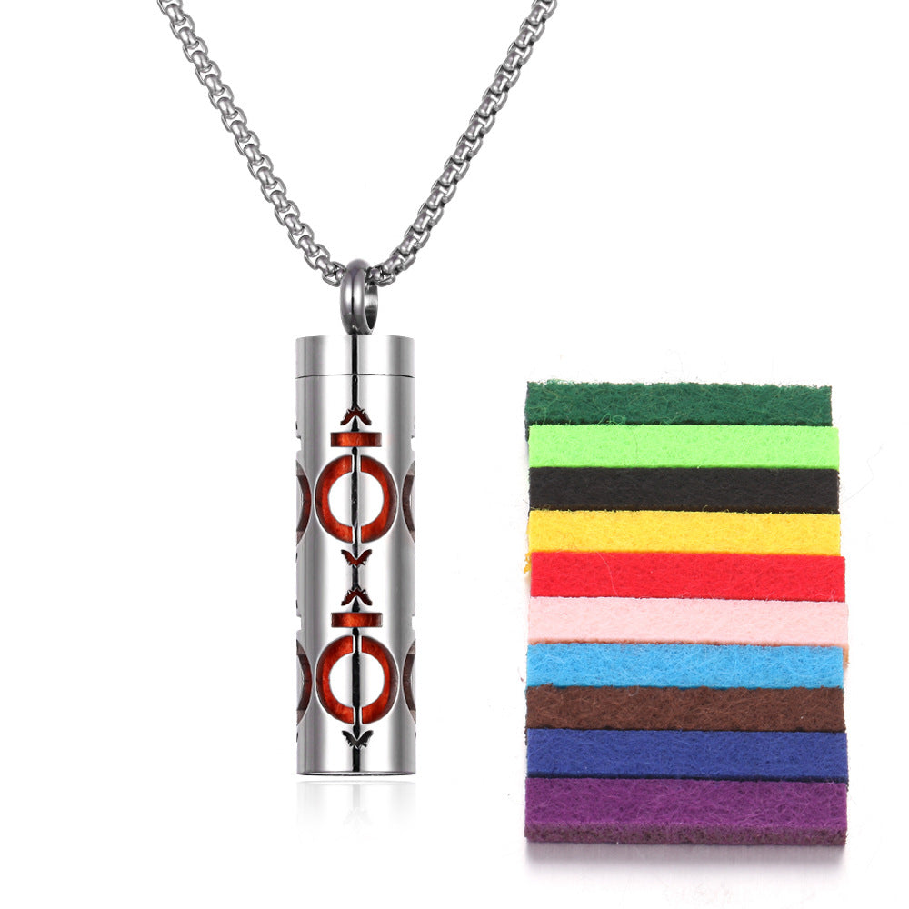 Aromatherapy Essential Oil Pendant Necklace — Titanium Steel Diffuser Locket | 16 Styles + Cotton Pads — Prime Trend Market