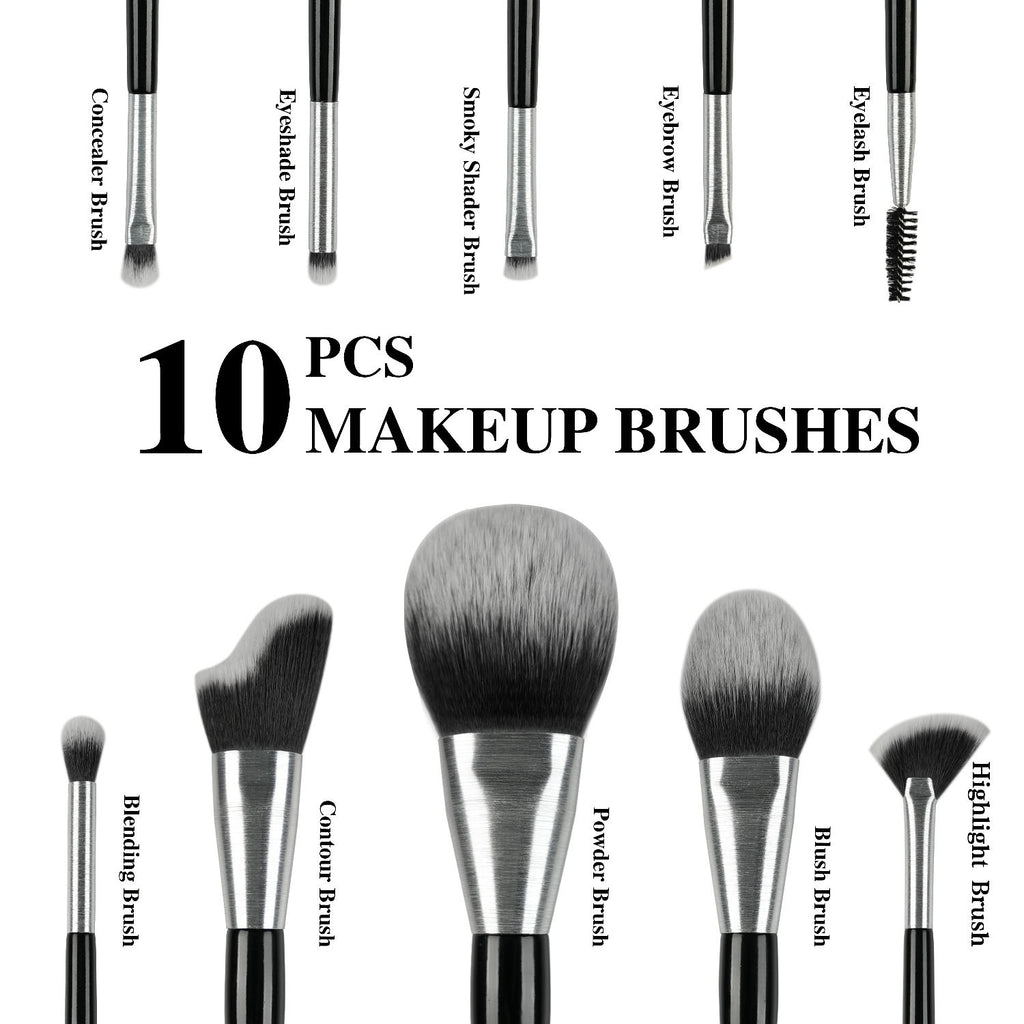 Beli 10pcs Professional Makeup Brush Set New Design Brushed Tube Makeup Brushes — Prime Trend Market