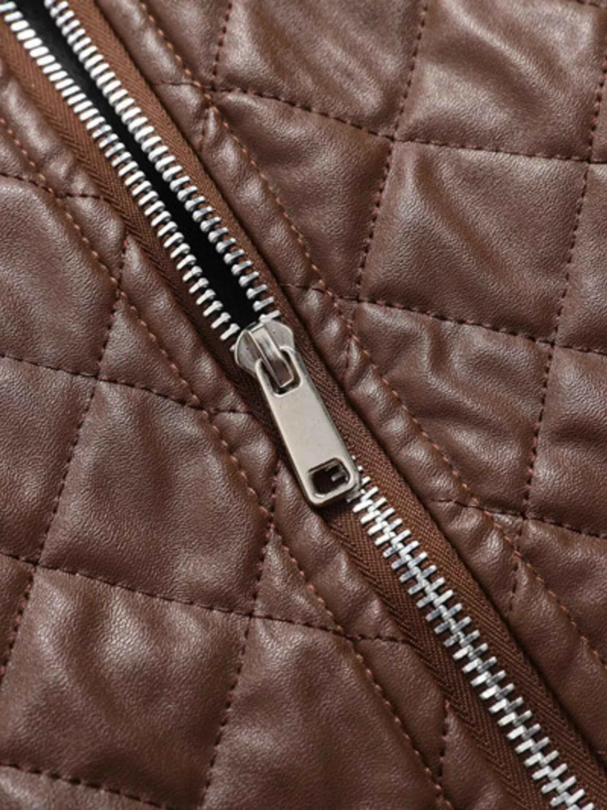 Men’s Quilted Faux-Leather Bomber Jacket