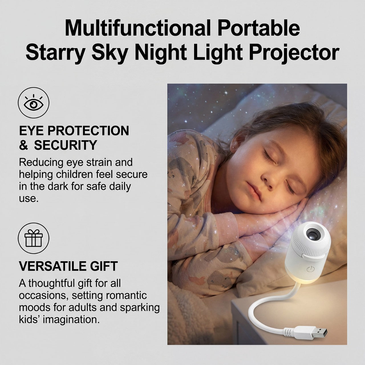 Luxury Starry Sky Projection Night Light — USB Ambient Mood Lamp for Bedroom & Nursery — Prime Trend Market