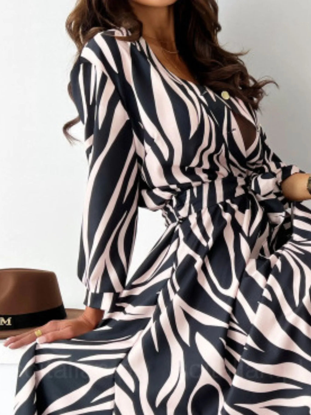 Printed Tie-Waist Midi Dress | S–2XL