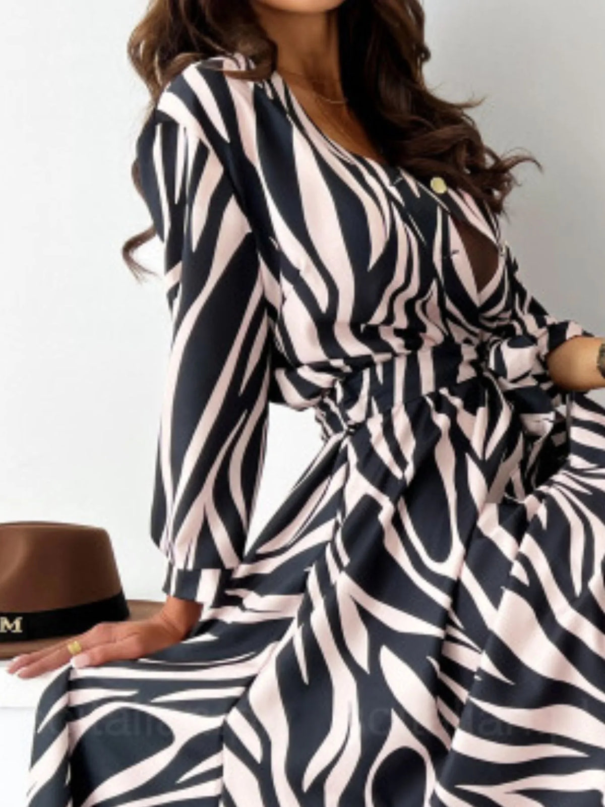 Printed Tie-Waist Midi Dress | S–2XL