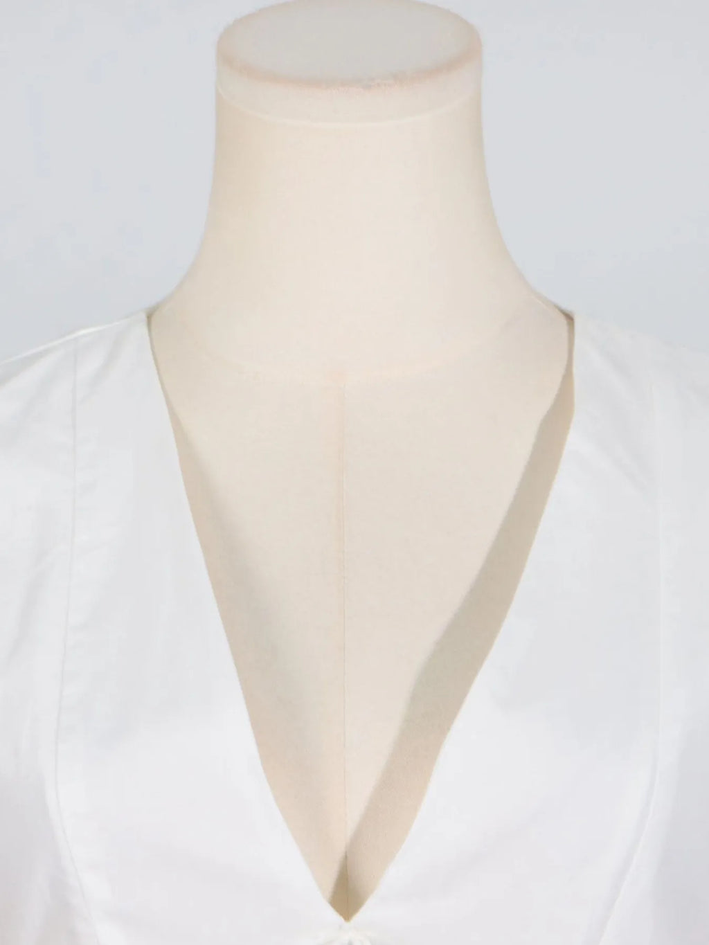 White Deep-V Puff-Sleeve Ruffle Mini Dress