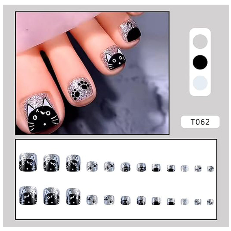 24PCS Press On Toe Nails — Stick On Artificial Fake Toe Nail Set | 24 Sizes — Prime Trend Market