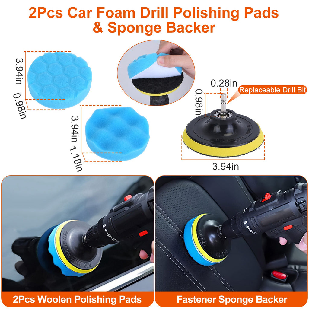26-Piece Professional Car Detailing Kit – Drill Brushes, Buffing Pads & Interior/Exterior Brushes — Prime Trend Market