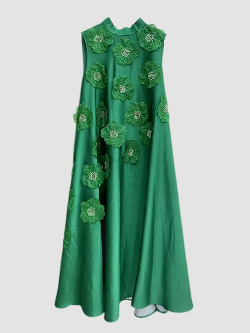 Floral-Embellished Sleeveless Maxi Dress