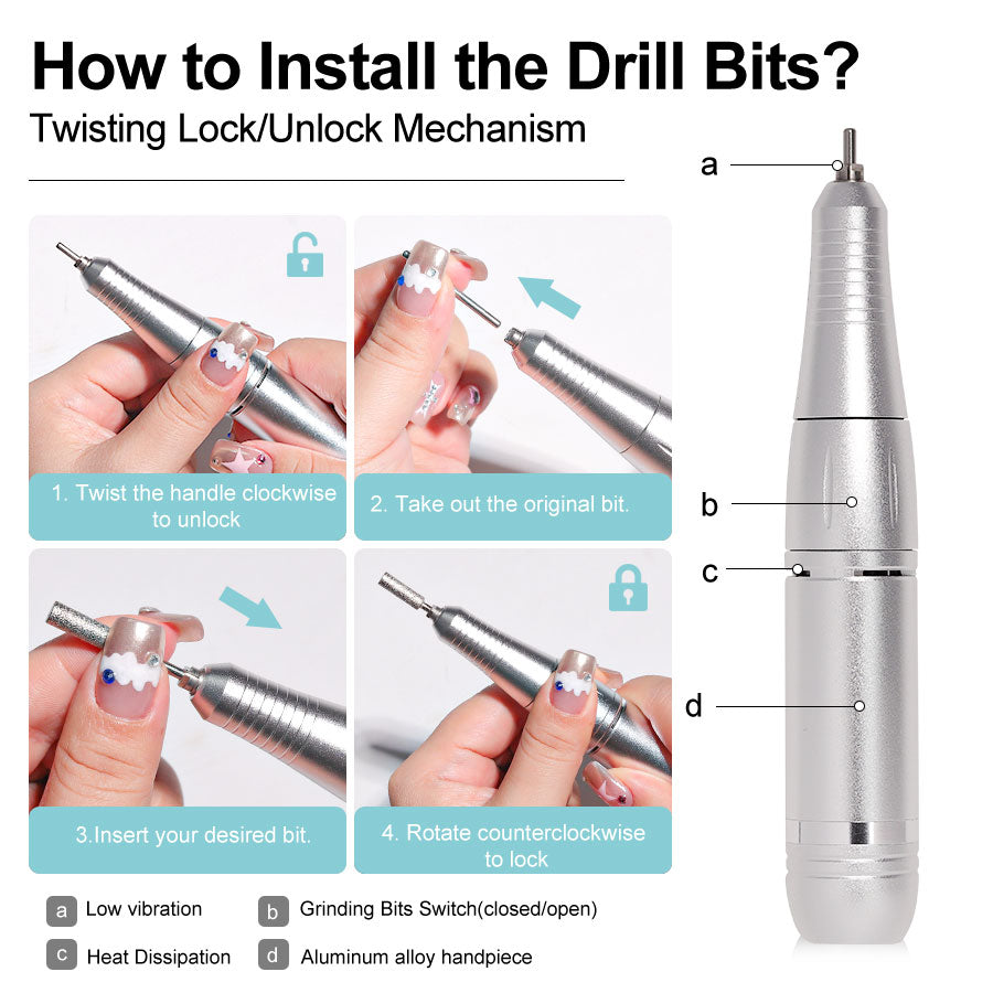 Professional Electric Nail Drill Machine | 45,000 RPM | Cordless Rechargeable | LCD Display | E-File Kit — Prime Trend Market