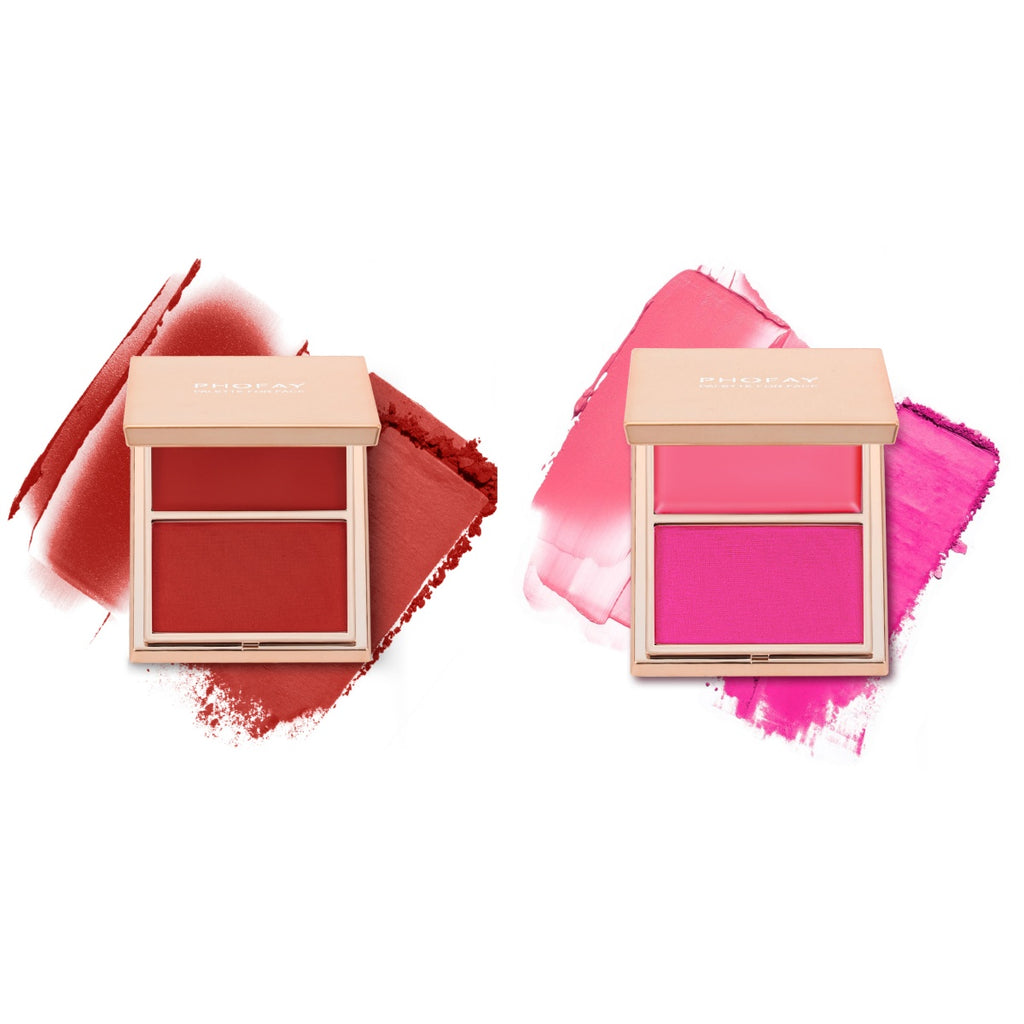 Double-Take Cream & Powder Blush Duo — Smooth, Weightless & Buildable | 6 Shades + Sets — Prime Trend Market