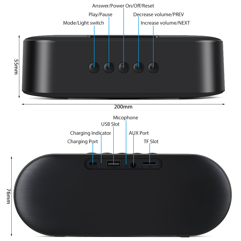 Premium Wireless Bluetooth Speaker — Dual Driver, Deep Bass & 6H Playtime — Eliza & Tuan