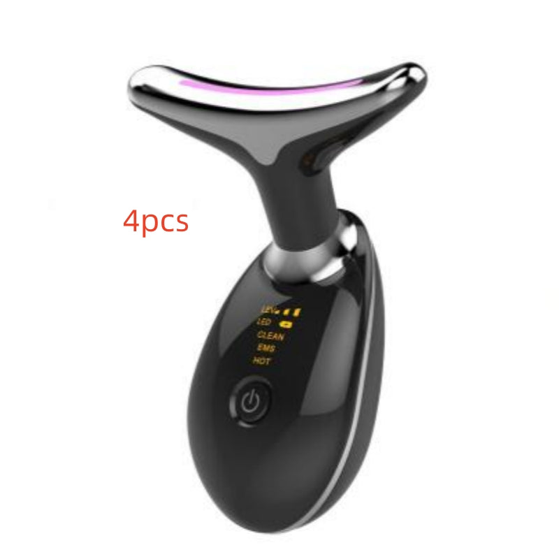 Luxury 7-Color LED EMS Face & Neck Beauty Massager — Negative Ion, Infrared, Ultrasonic Skin Rejuvenation — Eliza & Tuan