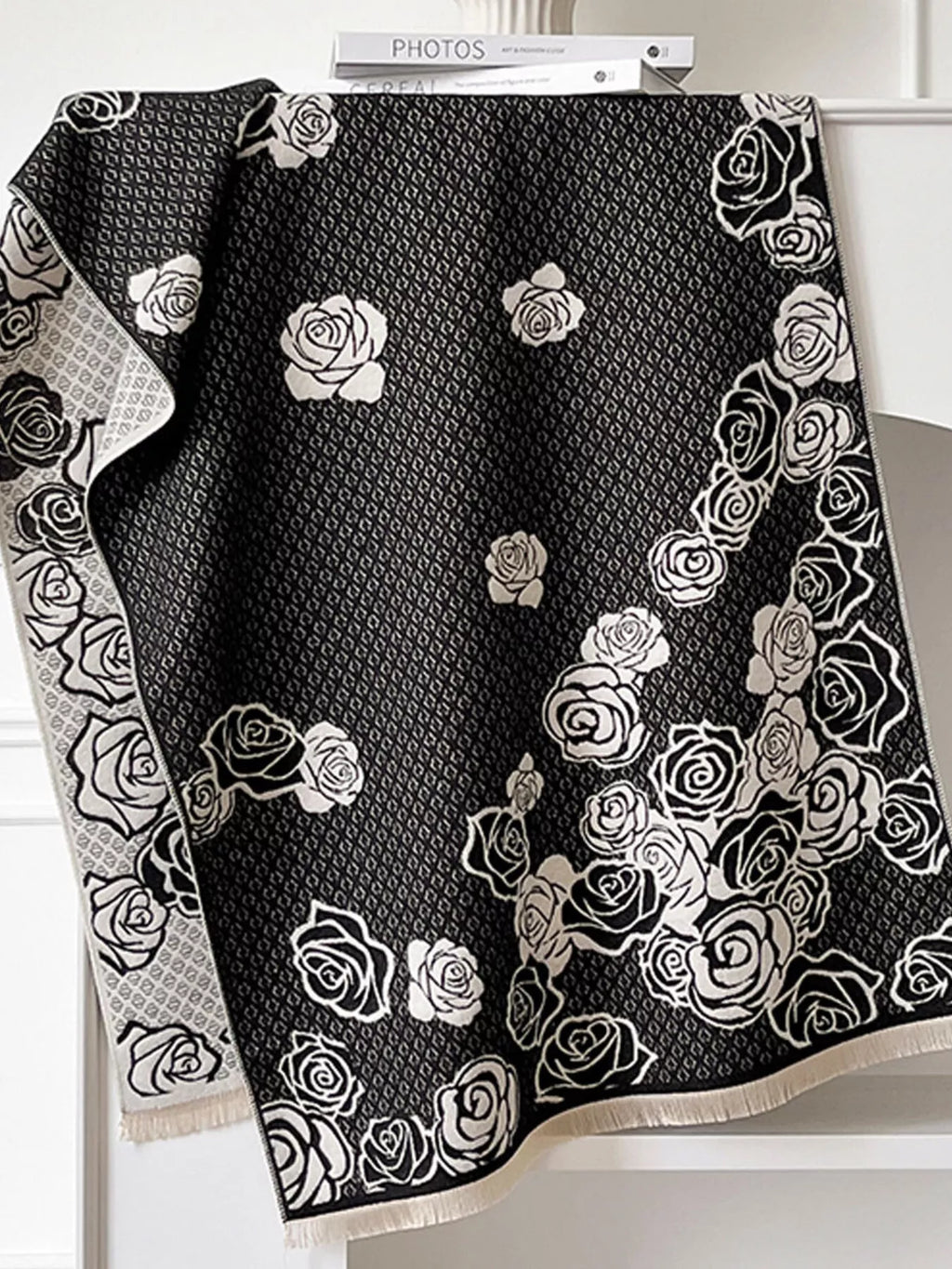 Rose-Pattern Scarf