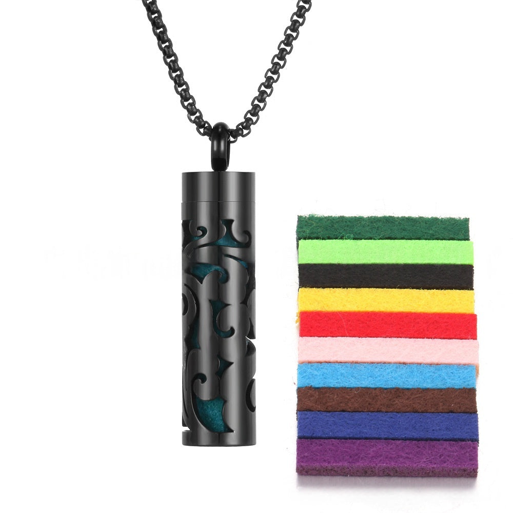 Aromatherapy Essential Oil Pendant Necklace — Titanium Steel Diffuser Locket | 16 Styles + Cotton Pads — Prime Trend Market