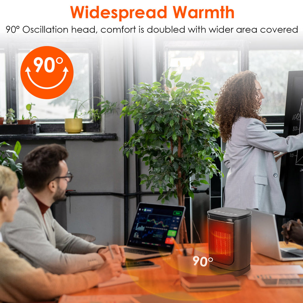 1500W Ceramic Space Heater — 3 Modes, 90° Oscillation, Remote Control & Tip-Over Protection — Prime Trend Market
