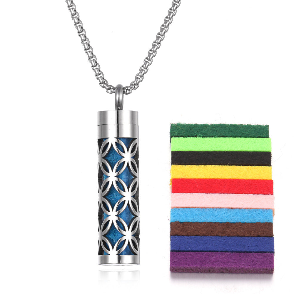 Aromatherapy Essential Oil Pendant Necklace — Titanium Steel Diffuser Locket | 16 Styles + Cotton Pads — Prime Trend Market