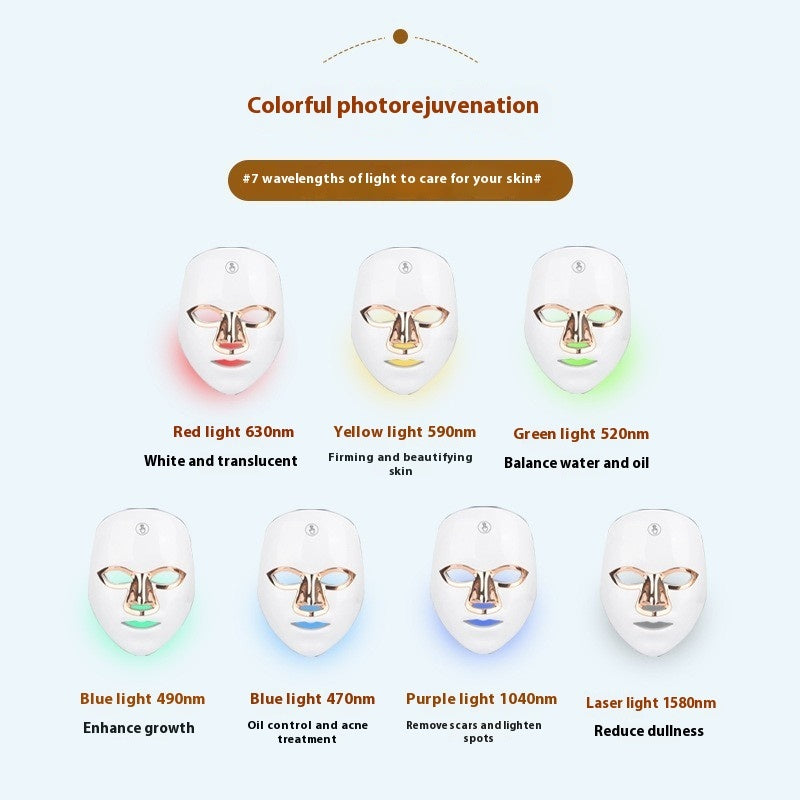 7-Color LED Light Therapy Face Mask | Rechargeable Photorejuvenation Beauty Instrument — Prime Trend Market