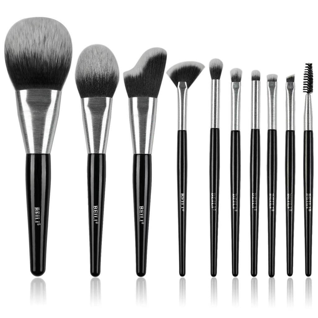 Beli 10pcs Professional Makeup Brush Set New Design Brushed Tube Makeup Brushes — Prime Trend Market