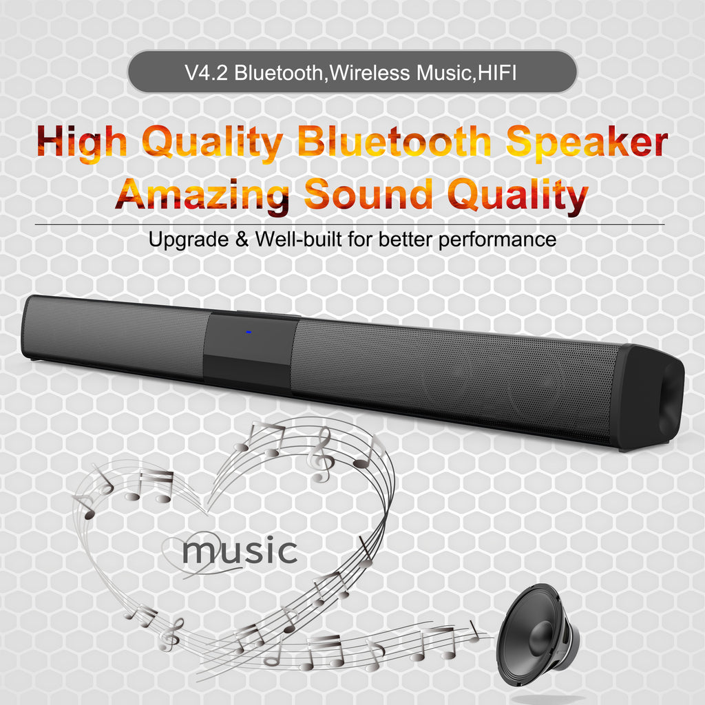 Home Theater Bluetooth Speaker System — 330mm & 550mm, Remote Control, Deep Bass, Black — Eliza & Tuan