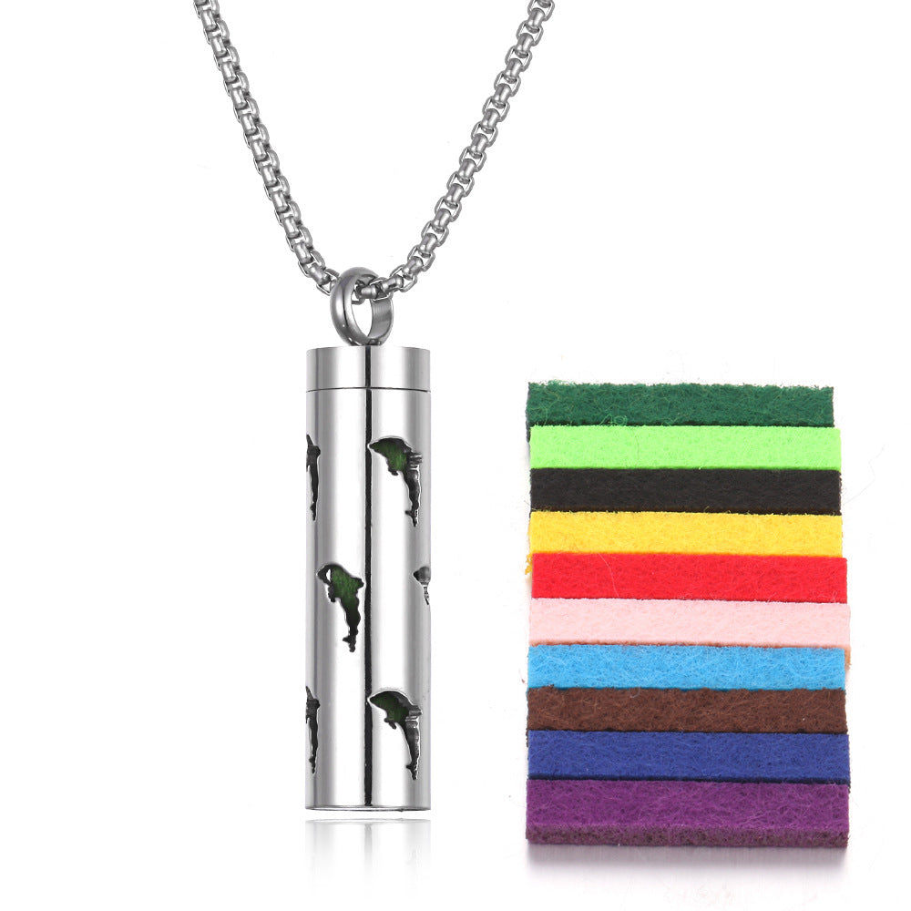Aromatherapy Essential Oil Pendant Necklace — Titanium Steel Diffuser Locket | 16 Styles + Cotton Pads — Prime Trend Market