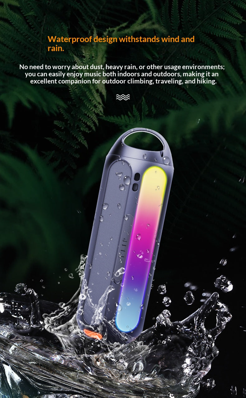 Outdoor Waterproof Bluetooth Speaker — 30W HIFI Sound, BT 5.1, RGB Lights & Solar Charging Option — Eliza & Tuan