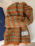Vintage Zigzag Knit Scarf