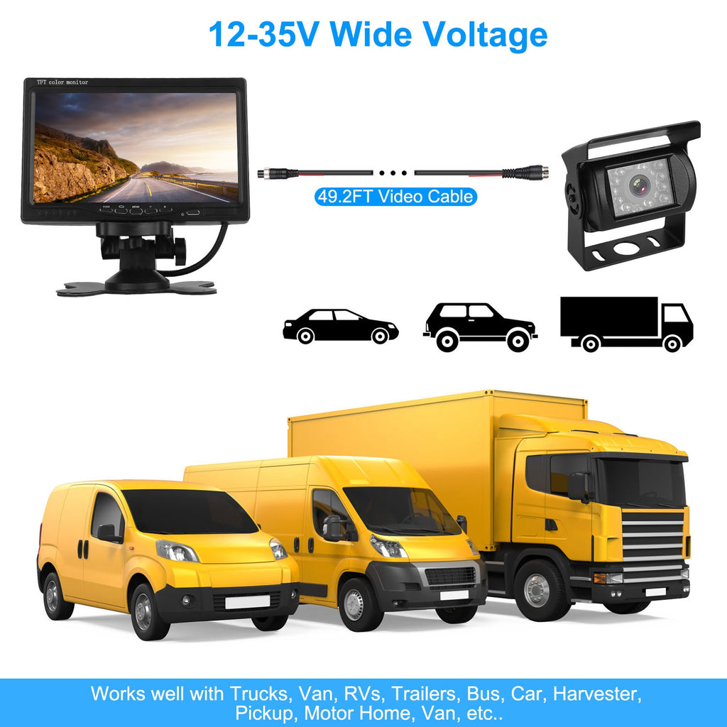 7" Backup Camera System | IP67 Waterproof | Night Vision | 110° Wide Angle | Trucks Vans SUVs — Prime Trend Market