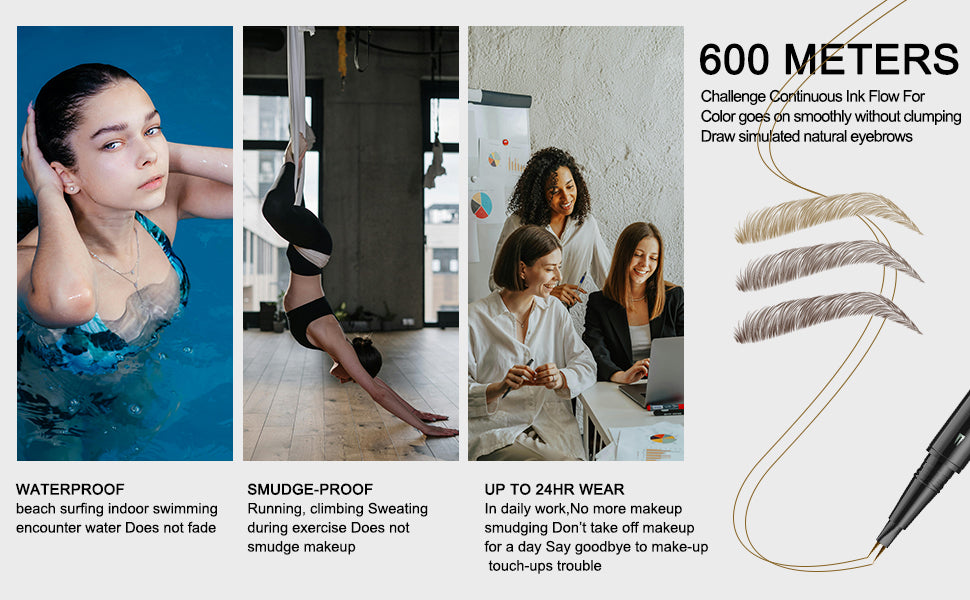 2-in-1 Microblading Eyebrow Pen — Waterproof, Dual-Ended, 3 Shades — Prime Trend Market