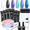 6-Color Polygel Nail Kit – UV Lamp, Slip Solution, Base & Top Coat, Tools Included — Prime Trend Market