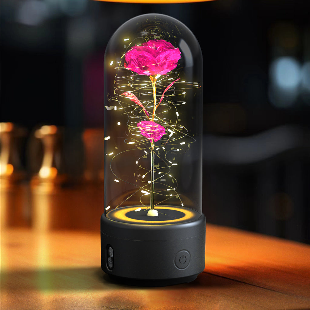 Rose LED Night Light in Glass Dome | Bluetooth Speaker | 10 Colors | Perfect Gift for Her — Prime Trend Market