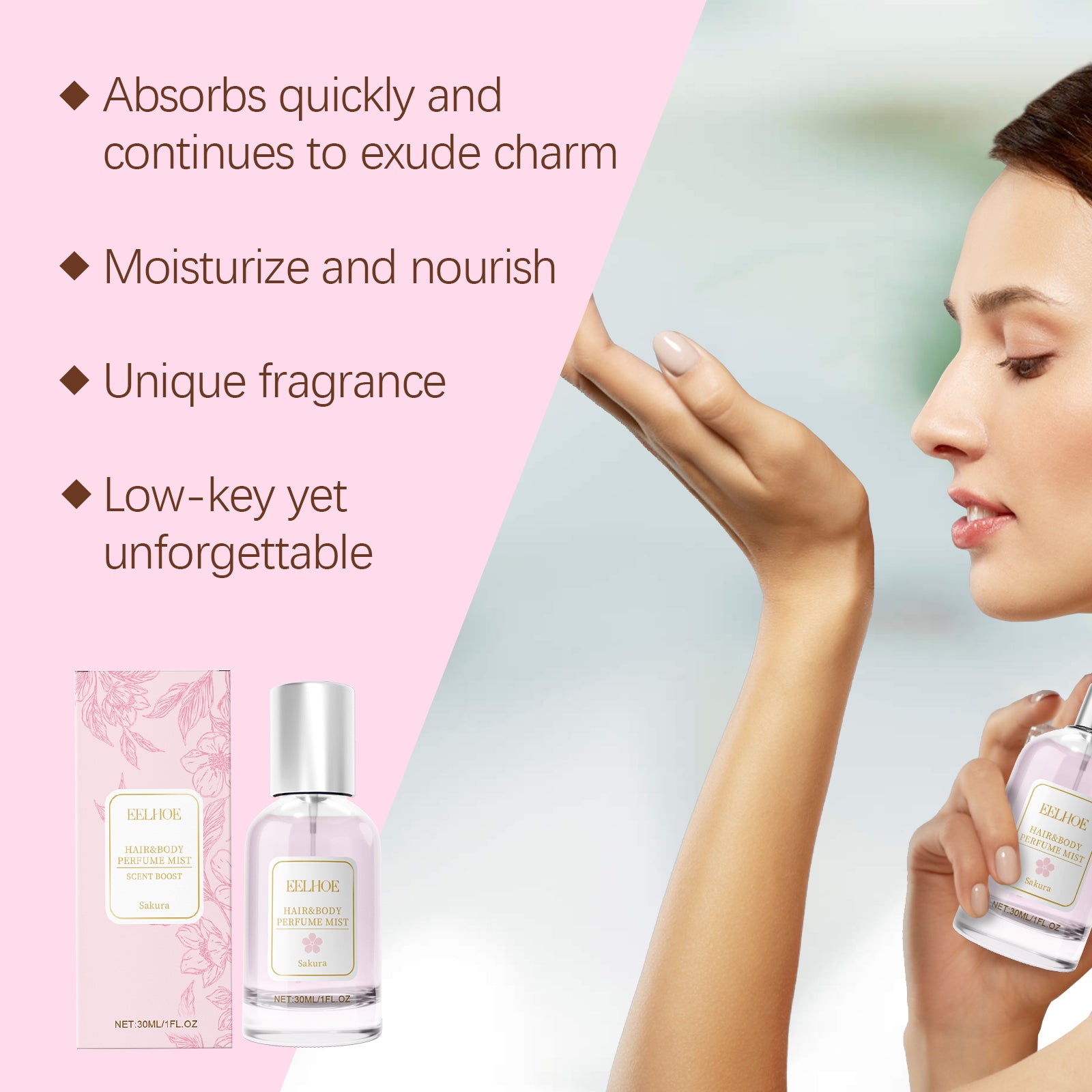 EELHOE Cherry Blossom Body & Hair Perfume Spray — Sakura Niche EDP for Women — Prime Trend Market