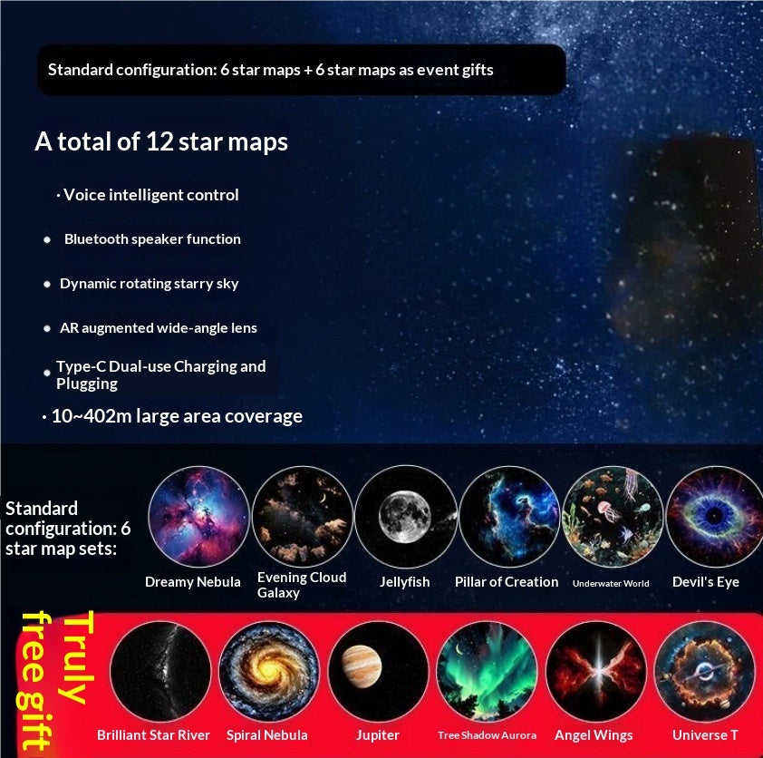 Luxury Starry Sky Projection Night Light — USB Ambient Mood Lamp for Bedroom & Nursery — Prime Trend Market