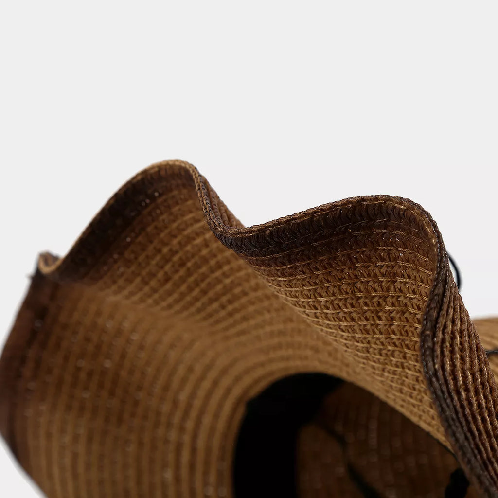 Bull Skull Straw Cowboy Hat