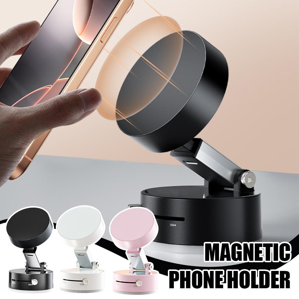 Magnetic Vacuum Car Phone Holder | 360° Adjustable | Foldable Suction Cup | Hands-Free Navigation — Eliza & Tuan