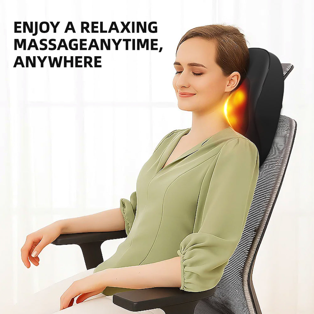 Luxury Smart Massage Cushion with Heat — 3 Speed Neck, Back & Shoulder Massager for Home, Office & Car — Eliza & Tuan